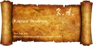 Kapsa Andrea névjegykártya